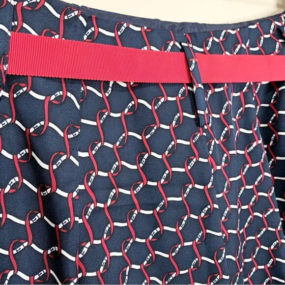 NWT VTG Talbots 100% Silk Monogram Nautical Print Skirt Ribbon Waist Tie 6 - Picture 5 of 10